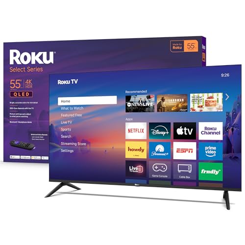 Roku Smart TV 2026 – 55-Inch Select Series, 4K QLED TV