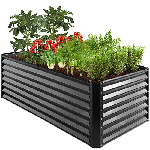 Best Choice Products 6x3x2ft Outdoor Metal Raised Garden Bed, jardinière à racines profondes pour légumes, fleurs, herbes, capacité de 269 Gallon, matériaux 100% non toxiques - Gray