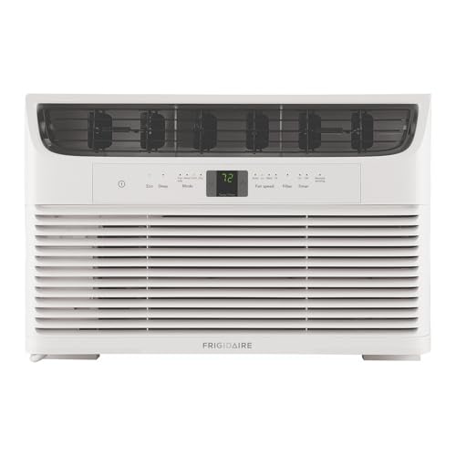 Frigidaire 6,000 BTU Window Air Conditioner with Remote Control, refroidit jusqu’à 250 Sq. Ft., fonctionnement silencieux, Eco Mode, 3 vitesses de ventilation, redémarrage automatique, blanc