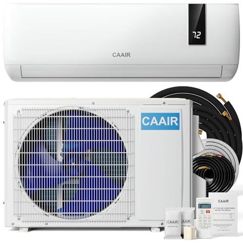 CAAIR 12,000 BTU Mini Split Air Conditioner and Heater | 115V Ductless Wall Mount AC | SEER2 20 Inverter Heat Pump | Covers 750 Sq.Ft. | Self-Cleaning with Remote & App Control | Pre-Charged Condenser