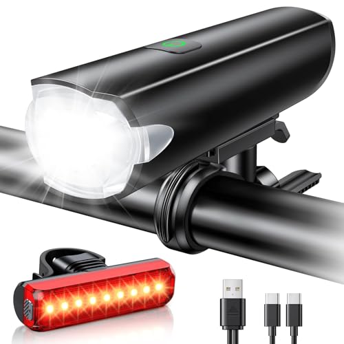SUYIWEE 2026 New 1200LM Wide Angle Bike Lights pour rouler de nuit, 3+5 modes et éclairage vélo avant et arrière étanche IP65, accessoires de trottinette de sport rechargeables USB longue durée pour hommes et femmes