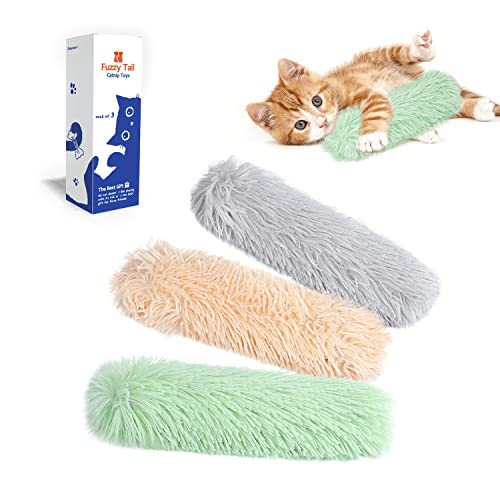 Potaroma Cat Toys Pillows, lot de 3, son froissé doux et résistant avec catnip à l’intérieur, kicker interactif pour chaton d’intérieur, favorise l’exercice du chat