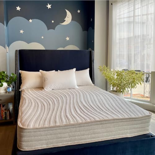 Ethical Mattress CO 10" Toxin-Free Hybrid Mattress, Fabriqué aux USA avec coton biologique, laine, latex et ressorts ensachés (sans fibre de verre ni polyfoam) Lit en boîte confortable et de soutien - Twin Size