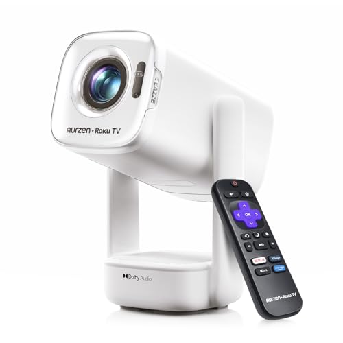Aurzen Roku TV USB-C Powered Smart Portable Projector