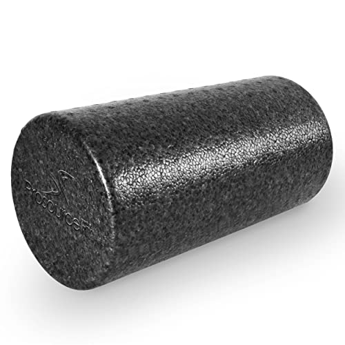 ProsourceFit High Density Foam Rollers 12 - pouces de long, outil de massage athlétique ferme pour tout le corps pour l’étirement du dos, le yoga, le Pilates, la récupération musculaire après l’entraînement, noir