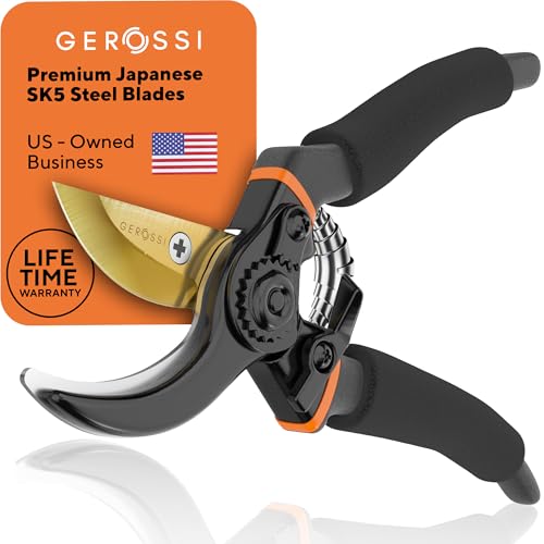 Premium Bypass Pruning Shears for your Garden - Robustes, sécateurs ultra-tranchants avec poignée souple et rembourrée, fabriqués en acier japonais à haute teneur en carbone - coupent parfaitement tout ce qui se trouve dans votre jardin