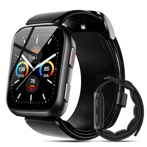 Smart Watch Blood Pressure, 1.95'' Blood Pressure Watch with Air Pump Cuff, S7 Smartwatch with Blood Pressure Sleep Monitor Sports Tracking for Android iOS Supports Data Sharing, Reminder Monitoring