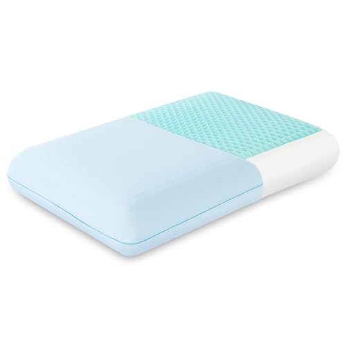 EGOHOME Cooling Gel Memory Foam Pillow - Reversible Cooling Cover, Neck Support for Side, Back and Stomach Sleepers, Removable & Machine Washable, All-Season Comfort, Standard Size, Blue