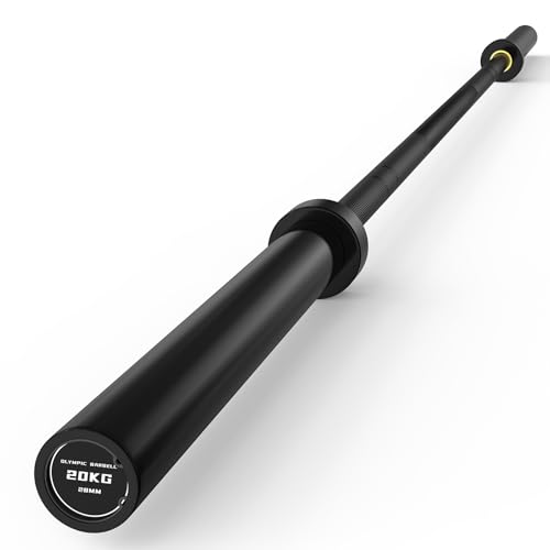 7FT Olympic Barbell 45 lb Barbell 2 INCH 1000lbs Capacity Olympic Bar with Moderate Knurling For Squats Curls Deadlifts Black