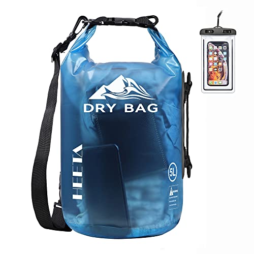 HEETA Dry Bag Waterproof for Women Men (Transparent Blue, 10L)