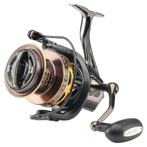 Big Game Surf Spinning Fishing Reel 8000/12000,20KG Drag Power Backlash-Free Bearings,Metal Reel Seat,Zinc Alloy Gear for Saltwater Inshore and Offshore Fishing (BG, 8000)