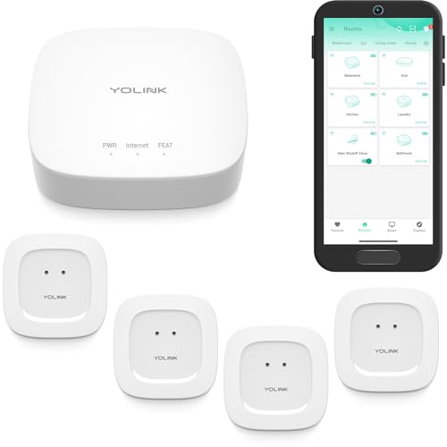 YoLink Water Leak Starter Kit: Hub + 4 Leak Sensor 1