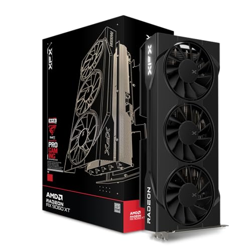 XFX Swift AMD Radeon RX 9060 XT OC Triple Fan Gaming Edition with 16GB GDDR6 HDMI 2xDP, RDNA 4 RX-96TS316BA, Graphics Card, Compatible with Desktop PCs