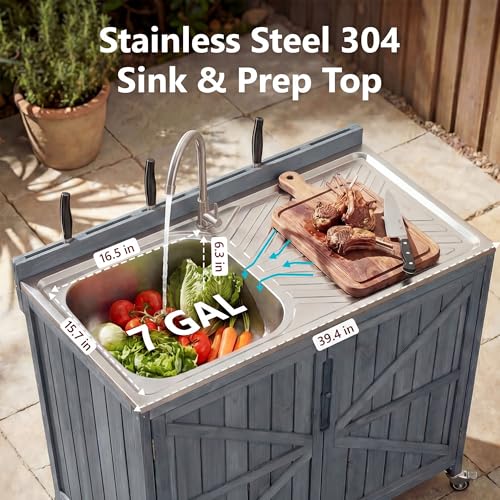 Merax Outdoor Kitchen with Wheels