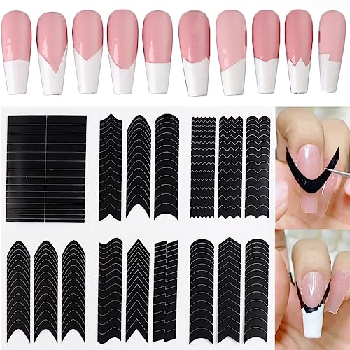Fcozpjk French Tip Nail Stickers 6 Sheets French Tips Guides Tool