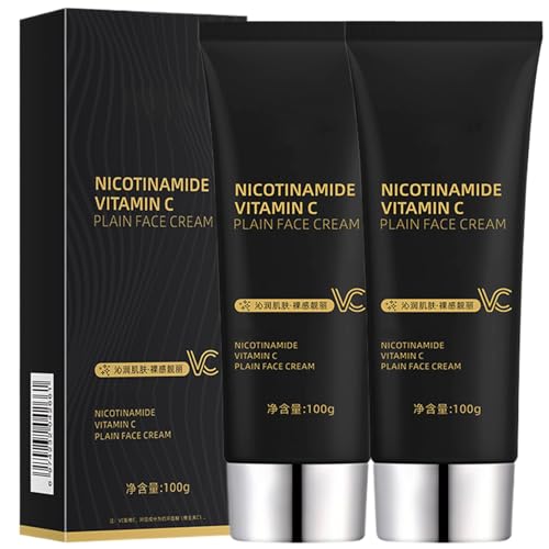 Niacinamide Vitamin C Black Tube Skin Cream, Niacinamide Vitamin C Plain Face Cream, Anti Aging Moisturizer Face Moisturizing Cream for Reduces Wrinkle, Fine Lines & Tightening Skin