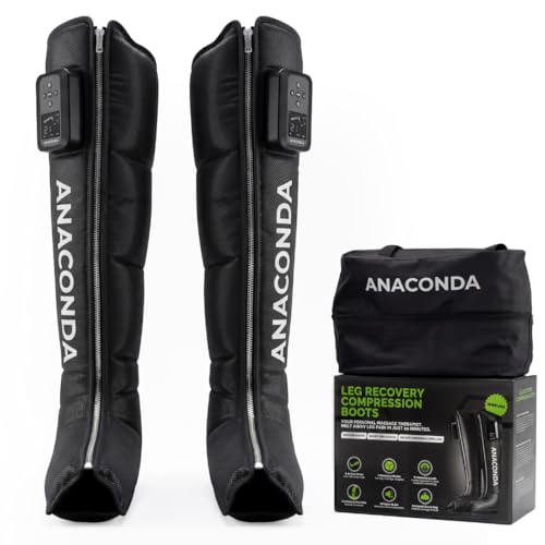 Anaconda Wireless Leg Compression Boots – Air Recovery System for Athletes, Leg Massager for Circulation with 4 Sequential Zones, 3 Modes, Long Lasting 4-Hour Battery (Medium)