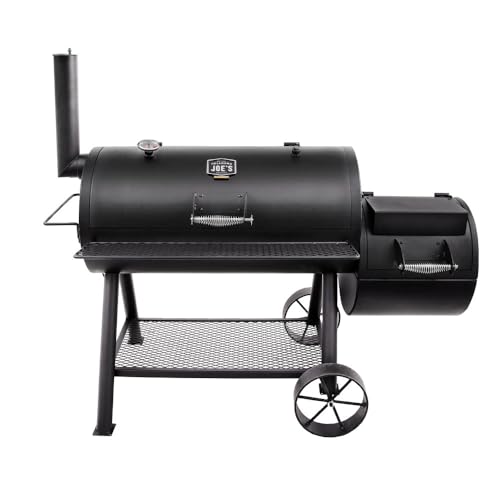 Oklahoma Joe's Longhorn Reverse Flow Offset Charcoal Smoker and Grill with 1060 sq. in. Cooking Area in Black