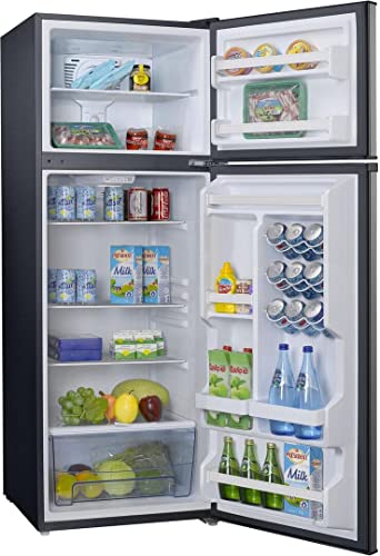 Galanz GLR12TS5F interior view showing glass shelves and crisp drawer