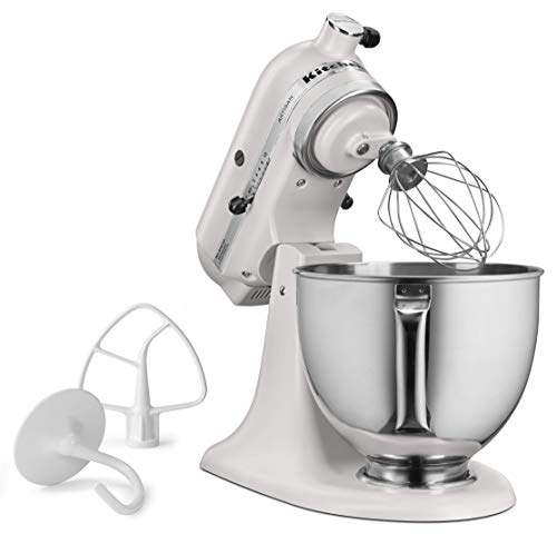 Side view of KitchenAid Artisan mixer with tilt-head and pouring shield