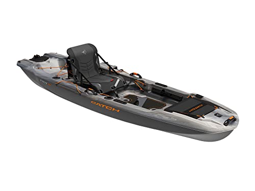 Pelican Catch Mode 110 fishing kayak with lawnchair seat, Granite color