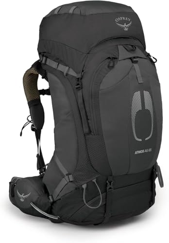 Osprey Atmos AG 65L Men's Backpacking Backpack, Black S-M
