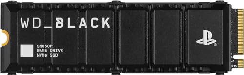 WD_BLACK 1TB SN850P NVMe M.2 SSD Offiziell lizenzierte Speichererweiterung für PS5-Konsolen, bis zu 7.300MB/s, mit Kühlkörper - WDBBYV0010BNC-WRSN
