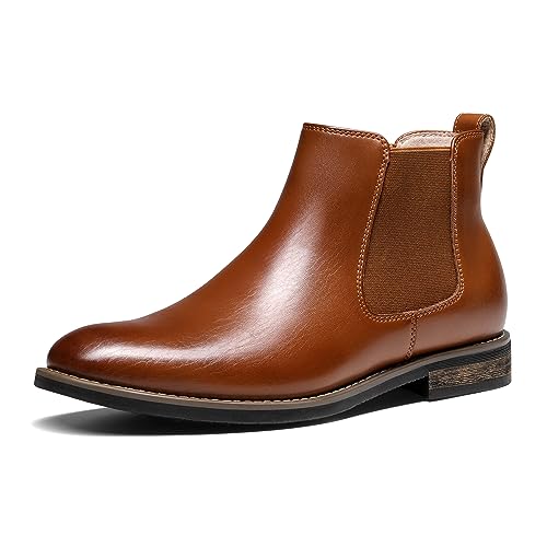 Bruno Marc Men's Classic Chelsea Ankle Dress Boots,1-Brown,12
