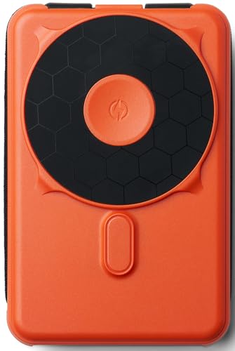 Ridge 20W Magnetic Power Bank Battery Pack 10,000mAh - Fast Charging - Portable Charger Flight-Safe Travel Powerbank - Built-in Cables & Magnetic Attachment (Basecamp Orange)