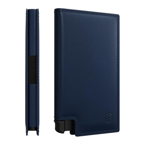 Ekster Parliament Pop Up Minimalist Wallet for Men - Leather Wallets - Navy