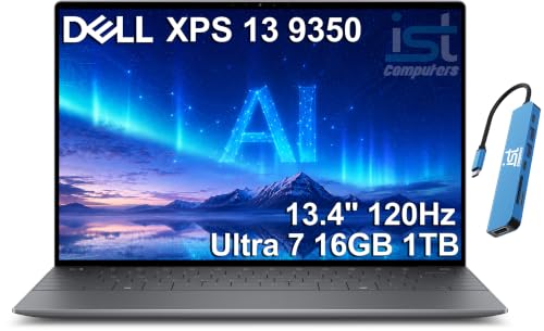 Dell XPS 13 9350 AI PC Business Laptop, (13.4" FHD+ 120Hz, Intel Core Ultra 7 256V, 16GB DDR5, 1TB SSD) Copilot+ PC, 2x Thunderbolt 4, Backlit, FingerPrint, 1080p Webcam, Wi-Fi 7, Win 11 Pro, Graphite