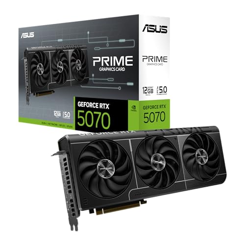 ASUS SFF-Ready Prime NVIDIA GeForce RTX 5070 Graphics Card (PCIe 5.0, 12GB GDDR7, HDMI/DP 2.1, 2.5-Slot, Axial-tech Fans, Dual BIOS), 3 Year Warranty