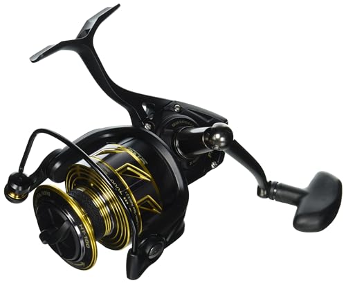 PENN Battle III Spinning Inshore Fishing Reel, HT-100 Front Drag, max of 15lb | 6.8kg, Made with Sturdy All-Aluminum Composition for Durability,Black/Gold