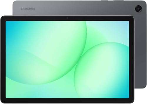 Samsung Galaxy Tab A11+ Plus 2026 11-inch gray tablet with bundled charger