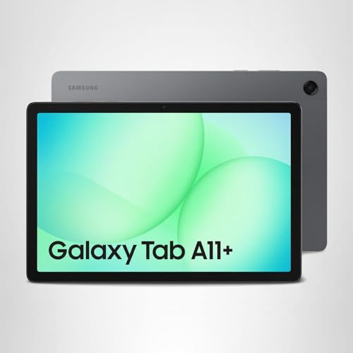 Samsung Galaxy Tab A11+ Plus 2026 unboxed showing the gray chassis