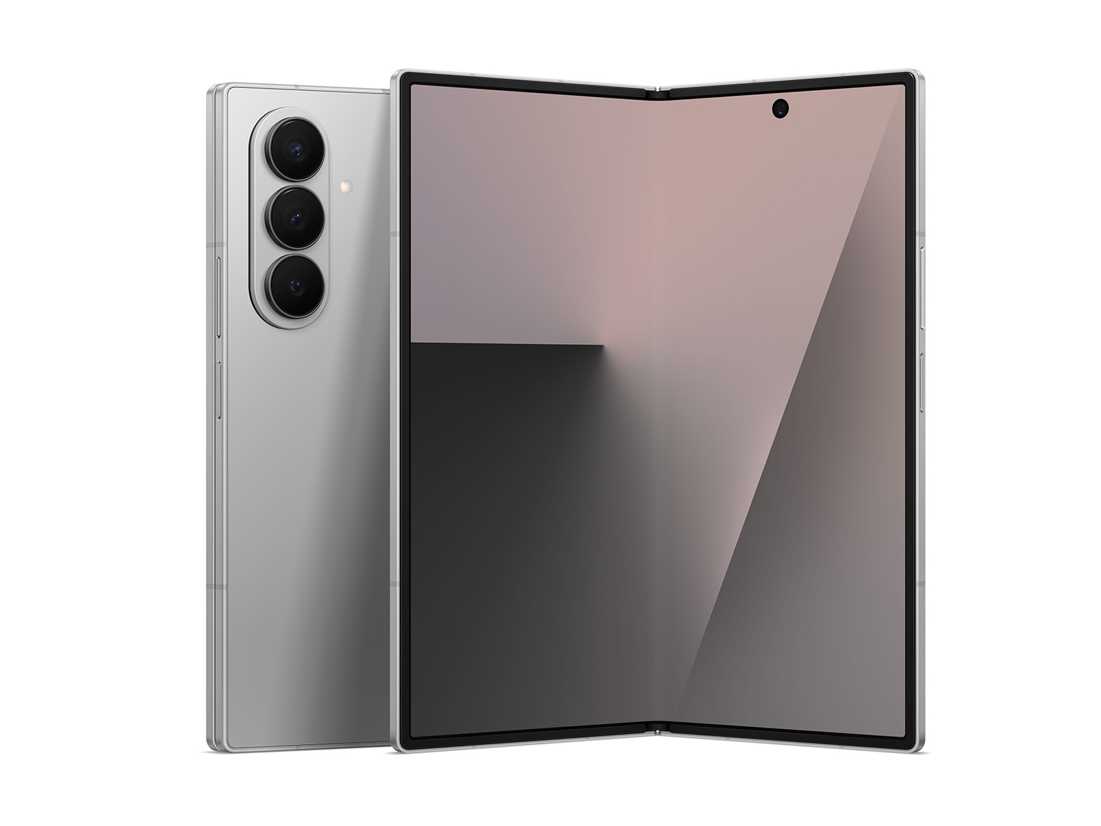 Samsung Galaxy Z Fold7 512GB in Silver Shadow — unfolded and folded states showing premium design