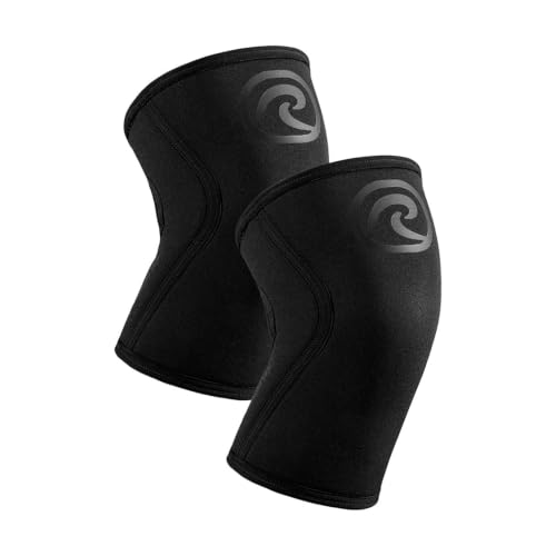 Rehband 5mm Knee Sleeves for Functional Training, Cross-Training & Powerlifting, Weightlifting Knee Support made of Neoprene, Unisex, Colour:Carbon/Black - 1 Pair, Size:Large