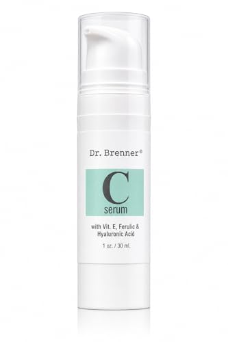 Vitamin C Serum 20% Pure L-Ascorbic Acid, Ferulic Acid, Vitamin E and Hyaluronic Acid for Face and Eyes Natural Anti Aging Anti Wrinkle 1oz. by Dr. Brenner