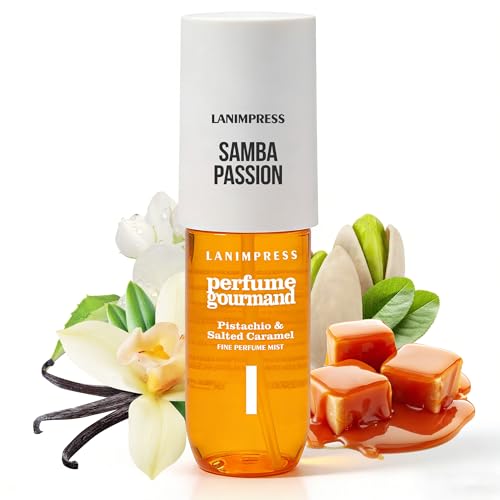 LANIMPRESS 3 FL OZ Hair and Body Fragrance Mist, Eau De Parfum for Women,Irresistible Sunshine Perfume No.1, Gourmand Floral Scent– With Notes of Pistachio, Caramel Vanilla,Travel Size Body Spray