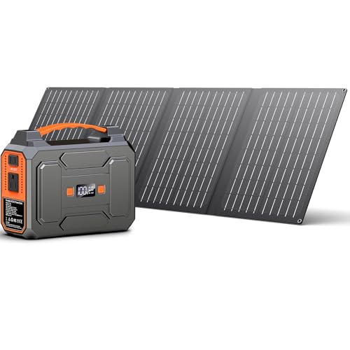 Solar Powered Generator 100W, Portable Power Station with Solar Panels 40W