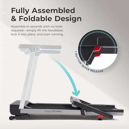 Sunny Health & Fitness treadmill console close-up