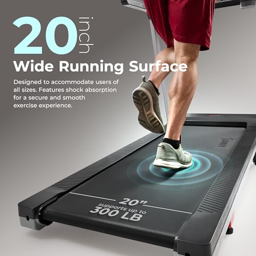 Sunny Health & Fitness OneClick-Fold treadmill folding in storage