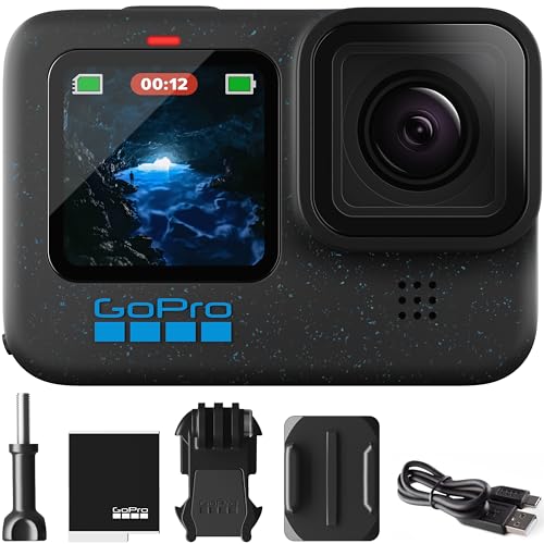 GoPro Hero12 Black E-Commerce Package - Caméra d’action étanche avec vidéo UHD 5.3K60, photos 27MP, HDR, capteur d’image 1/1.9", streaming en direct, webcam, stabilisation