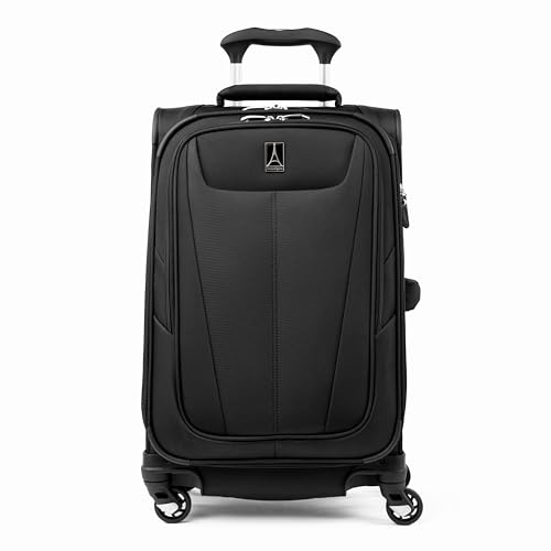 Travelpro Maxlite 5 Softside Expandable Luggage with 4 Spinner Wheels, Lightweight Suitcase, Men and Women, Black, Carry-on 21-Inch