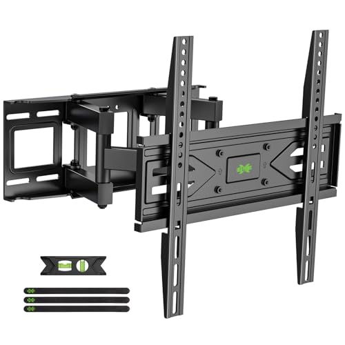 USX MOUNT Full Motion TV Wall Mount for Most 32-70 inch TVs up to 99 lbs, Wandhalterung mit doppelten schwenkbaren Armen, Schwenk-, Neige-Funktion, max. VESA 400x400mm, TV-Halterung für 12”/16” Holzständer