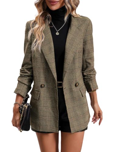 Mina Self Old Money Clothes 2026 Spring Jackets Lightweight Light Clothes Tan Khaki Womens Christmas Quiet Luxury Party Nye New Years Eve Cute Womens Trendy Fashion Outfits Women's Blazers Suits