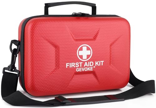 Gevoke 410 Piece Waterproof Hard Shell First Aid Kit, Red