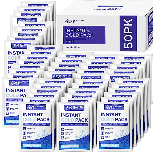 50 Pack Instant Ice Packs for Injuries, Disposable Instant Cold Pack