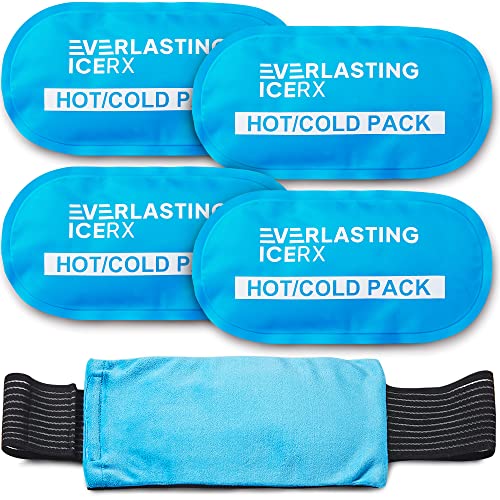 Reusable Gel Ice Packs for Injuries, Hot and Cold Compression Wrap 4 Pack