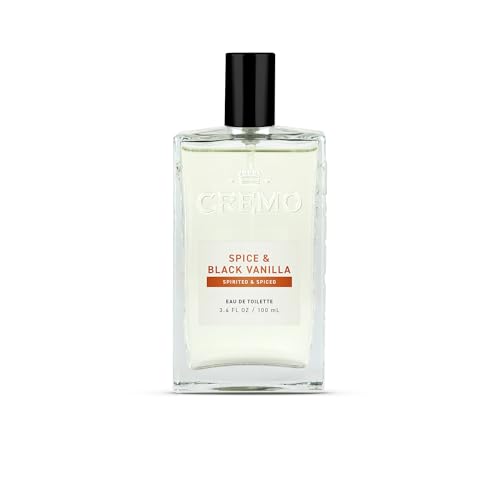 Cremo Cologne For Men - Spice & Black Vanilla Mens Cologne Spray, An Explosion of Vibrant Spices, Dark Woods and Black Vanilla, Multi-Layered Signature Men's Fragrances, 3.4 Fl Oz